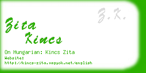 zita kincs business card